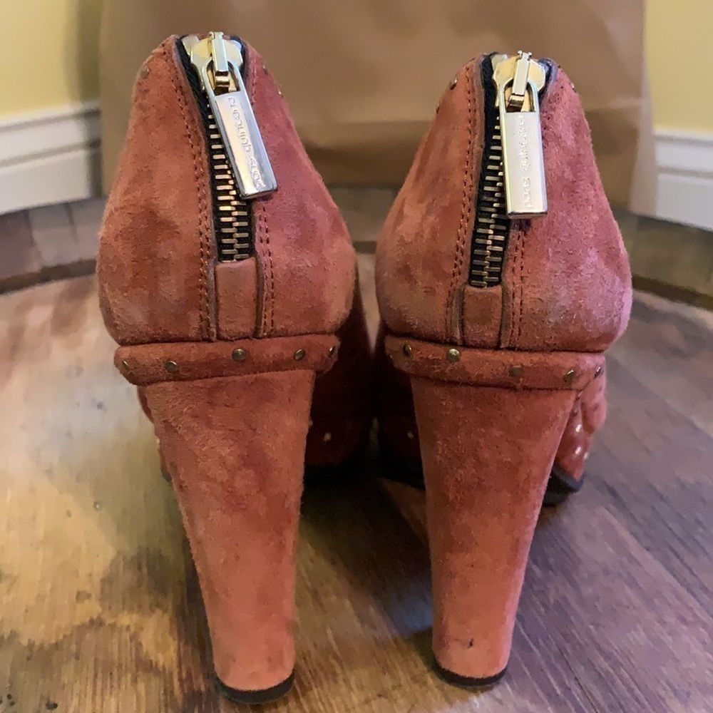 Pons Quintana | Heeled Suede Brass Rivet Stud Slip On Bootie Made in Spain 37 7 - Picture 5 of 13